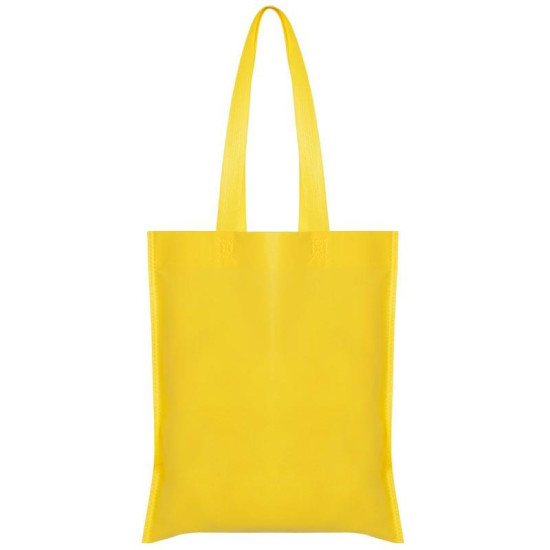 Τσάντα non woven μακρύ χερούλι κίτρινη Υ40x36εκ.