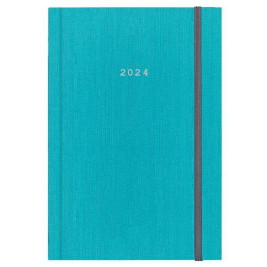 Next ημερολόγιο 2024 fabric ημερήσιο δετό γαλάζια με λάστιχο 12x17εκ.