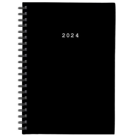 Next ημερολόγιο 2024 basic ημερήσιο σπιράλ μαύρο 12x17εκ.