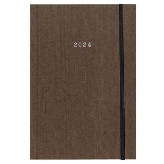 Next ημερολόγιο 2024 fabric ημερήσιο δετό καφέ με λάστιχο 14x21εκ.