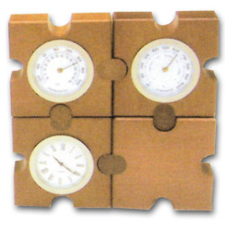 Bestar ρολόι - βαρόμετρο - θερμόμετρο σε παζλ ξύλινο Υ11x11x3,5εκ.