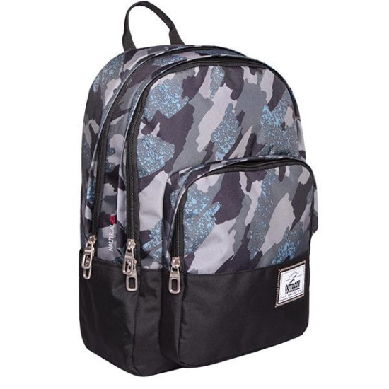 KALGAV τσάντα πλάτης "Nautical black camouflage" με 2 μεγάλες θήκες - μια μικρότερη μπρόστα Υ44x16,5x30,5εκ.