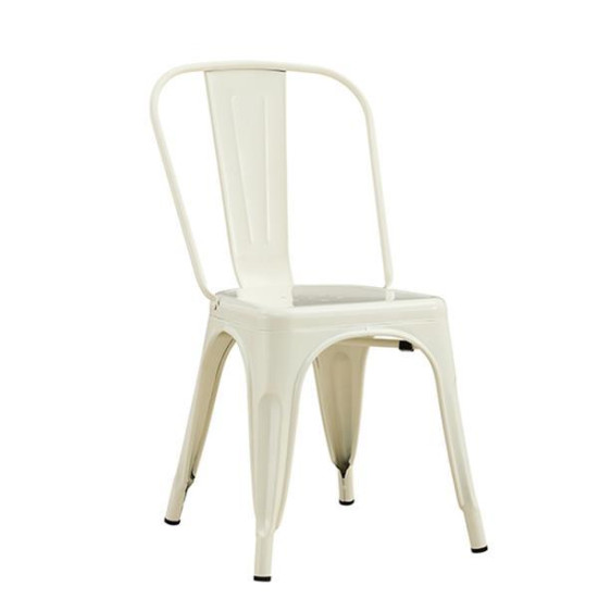 Μεταλλική καρέκλα Loft στοιβαζόμενη, ivory, 45x48xΥ85εκ