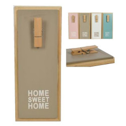 Κλιπ σημειώσεων "Home" ξύλινο σε 4 χρώματα Υ30x12εκ.