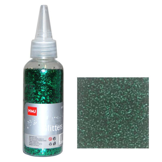 Glitter σκόνη 1/64' σε μπουκάλι πράσινο 40γρ.