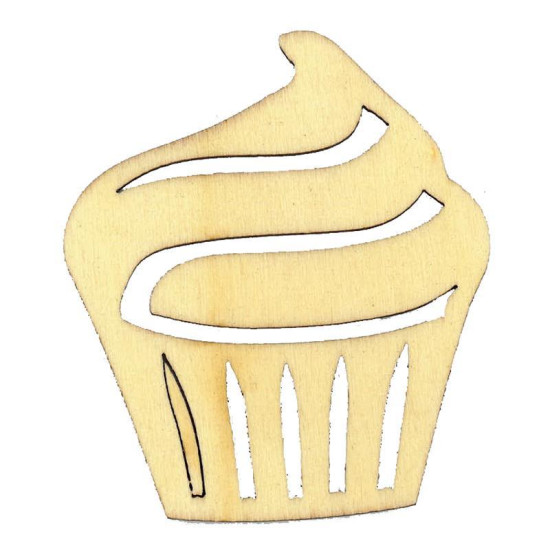 Cup cake ξύλινο 6.5x5,7x0,3εκ.