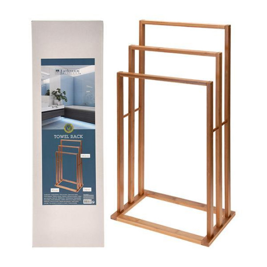 Θήκη μπάνιου για 3 πετσέτες από bamboo 40x25x82εκ.