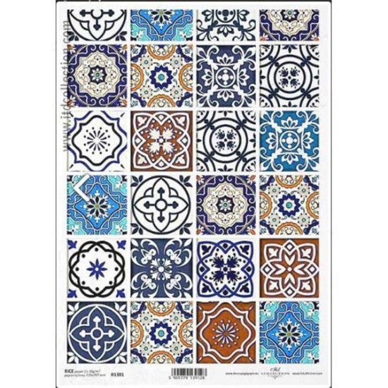 Ριζόχαρτο "Vintage-colourful tiles" 21x29εκ.   (ITD-R1381)