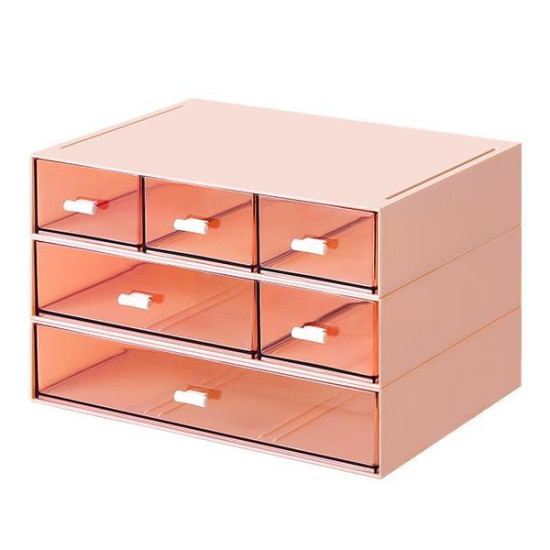 Comix Organizer με 6 συρτάρια, ροζ, Y15x22,9x16,7εκ.