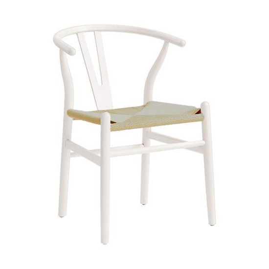 Ξύλινη καρέκλα 'Υ' από ξύλο οξιάς λευκή, 53.3x57xΥ76εκ.