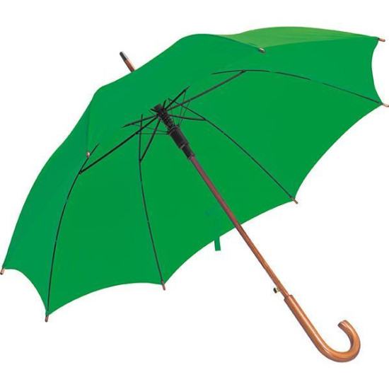Ομπρέλα αυτόματη πράσινη ξύλινη λαβή Ø105εκ.