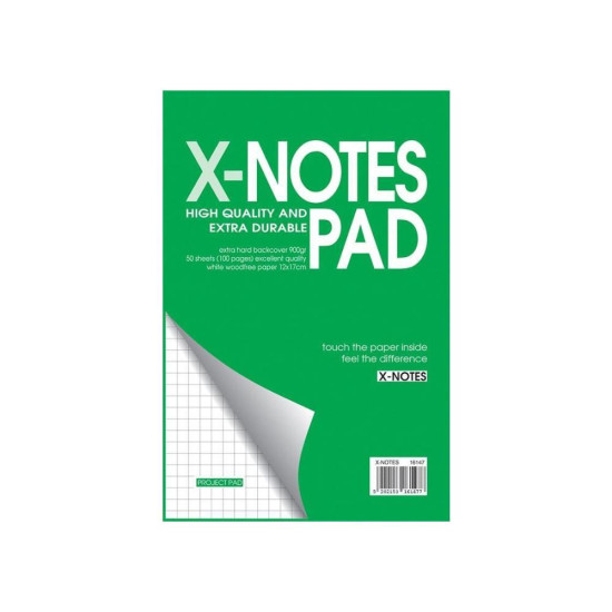 Next x-notes μπλοκ καρέ 12x17εκ. 50φυλ.