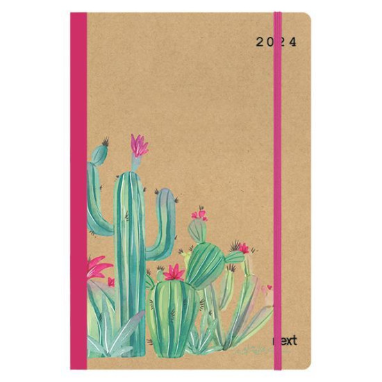Next ημερολόγιο 2024 Trends ημερήσιο flexi με λάστιχο 14x21εκ. Cactus
