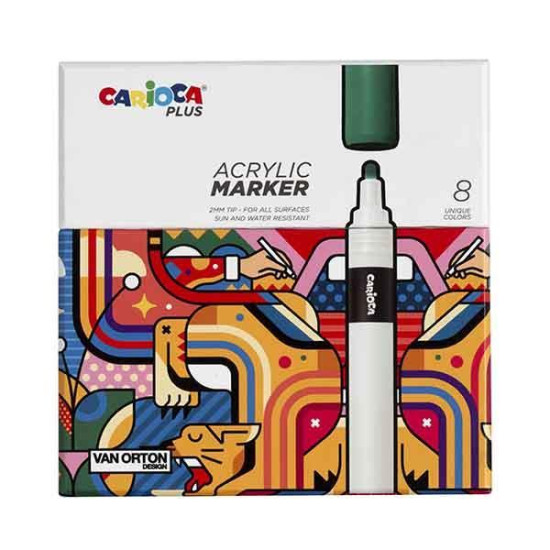Carioca ακρυλικοί μαρκαδόροι, 8 χρωμάτων