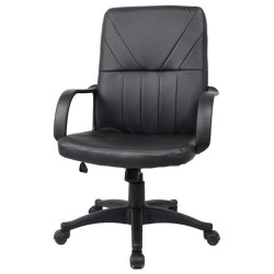 Καρέκλα διευθυντική τροχήλατη μαύρη με πλαστική βάση 51x52x103-113cm