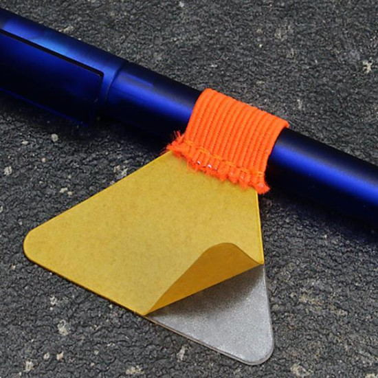 Στυλοθήκη λαστιχένια αυτοκόλλητη πορτοκαλί 4.5x3εκ.