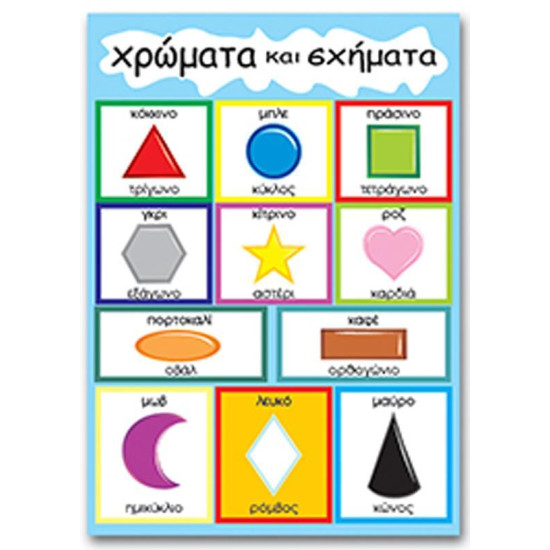 Next εκπαιδευτική αφίσα "Χρώματα και σχήματα" 50x70εκ.