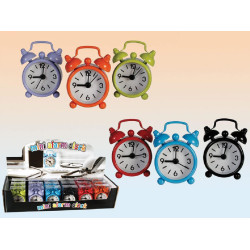 Ρολόι - ξυπνητήρι 6 χρώματα Υ6x4εκ. σε κουτί απο pvc