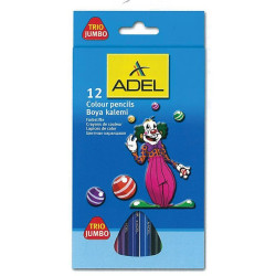 Adel ξυλομπογιές Jumbo τρίγωνες 12 χρώματα