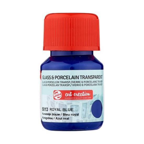 Talens χρώμα glass/porcelain transparent 5013 royal blue 30ml