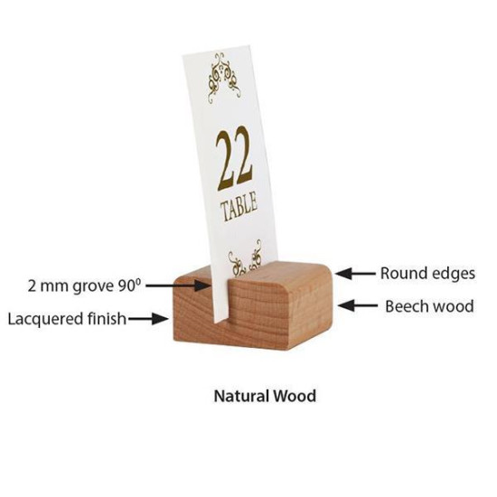 Επιτραπέζια ξύλινη βάση 2 όψεων για μενού 4x4εκ.