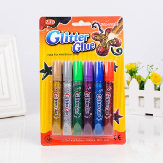 Rainbow χρυσόκολλα glitter σε 6.χρώματα 10ml