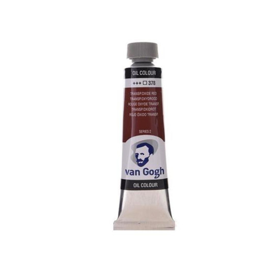 Talens van gogh χρώμα λαδιού 378 transparent oxide red 20ml