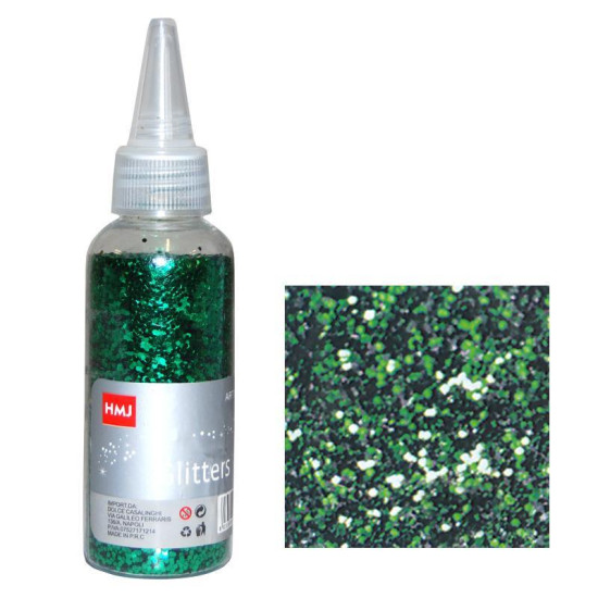 Glitter νιφάδες 1/24' σε μπουκάλι πράσινο 30γρ.
