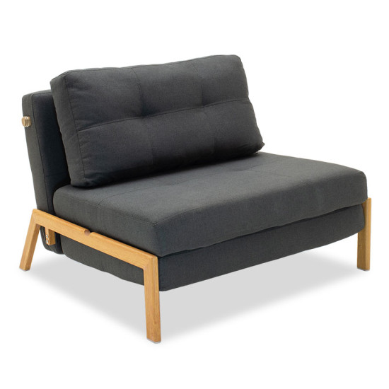 Πολυθρόνα-κρεβάτι Fancy pakoworld με ύφασμα ανθρακί 96x92x70εκ