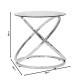 Βοηθητικό τραπέζι Sabin pakoworld μέταλλο-γυαλί 5mm Φ50x50εκ