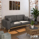 Καναπές-κρεβάτι Carmelo Pakoworld ανθρακί ύφασμα 214x80x86εκ