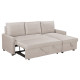 Γωνιακός αναστρέψιμος καναπές κρεβάτι Infuse pakoworld με αποθηκευτικό χώρο μπεζ ύφασμα 203x130x88εκ