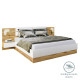 Κρεβάτι διπλό Pretty pakoworld LED λευκό-καρυδί αποθηκευτικός χώρος 160x200 εκ