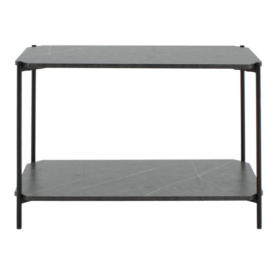 Βοηθητικό τραπέζι Mara MDF ανθρακί μαρμάρου-μαύρο 80x40x55cm