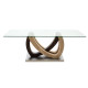 Τραπέζι σαλονιού Masai pakoworld sonoma μελαμίνης - γυαλί 120x60x43εκ