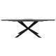 Τραπέζι επεκτεινόμενο Palan pakoworld MDF όψη μαρμάρου γκρι-μαύρο 160-200x80x77εκ