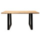 Τραπέζι Miles pakoworld μασίφ ξύλο 4εκ φυσικό-πόδι μαύρο 160x90x79εκ