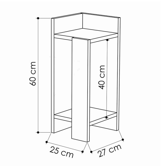 Κομοδίνο Immerse pakoworld σετ 2 τμχ. λευκό 27x25x60εκ