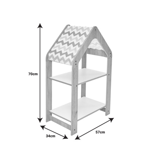 Ραφιέρα Montessori Zoilen pakoworld φυσικό-λευκό-μπλε mdf 50x30x80εκ