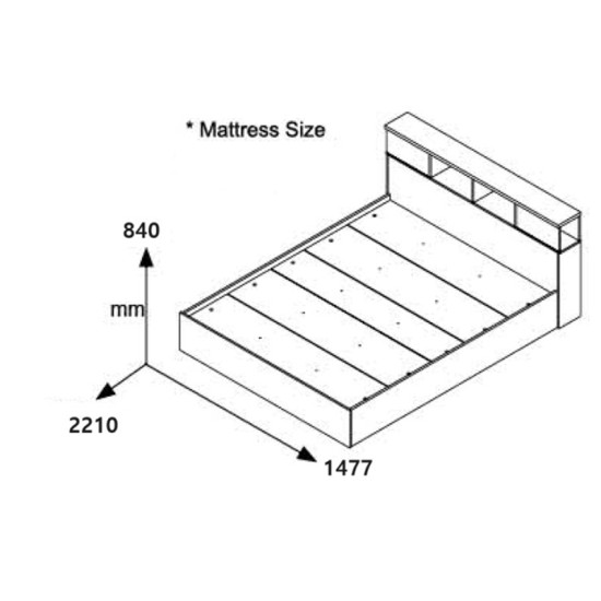 Κρεβάτι διπλό OLYMPUS pakoworld σε χρώμα wenge 140x200εκ