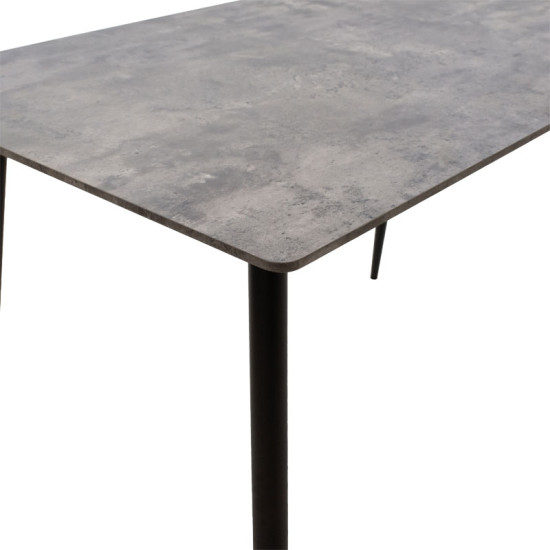 Τραπέζι Cuba pakoworld MDF γκρι cement-μαύρο 120x80x76εκ