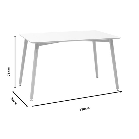 Τραπέζι Cuba pakoworld MDF sonoma-μαύρο 120x70x76εκ