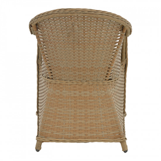Πολυθρόνα κήπου Hadrian pakoworld rattan καφέ- textilene μπεζ 70x57x85εκ