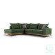 Γωνιακός καναπές δεξιά γωνία Luxury II pakoworld ύφασμα κυπαρισσί-ανθρακί 290x235x95εκ