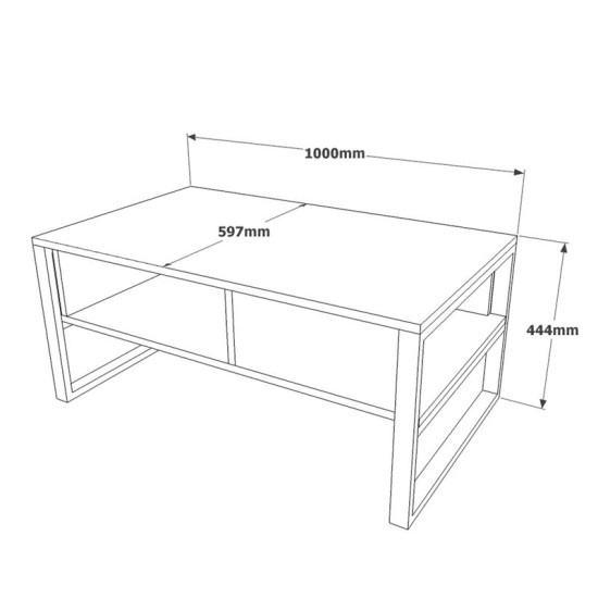 Τραπέζι σαλονιού Honora pakoworld ανθρακί antique-μαύρο 100x60x44.5εκ