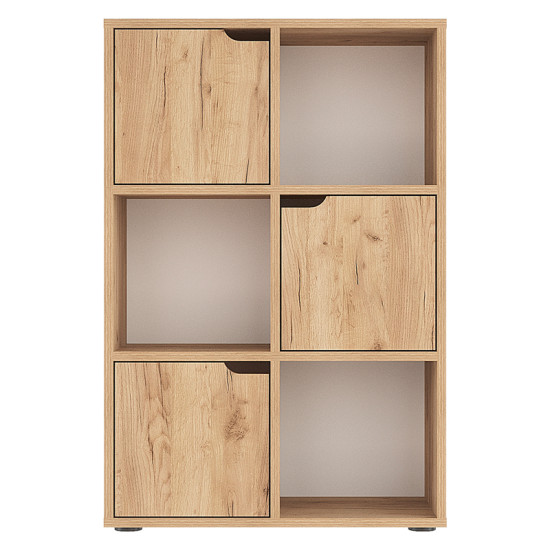 Βιβλιοθήκη Bookel pakoworld μελαμίνης σε oak απόχρωση 59.5x27.5x89εκ