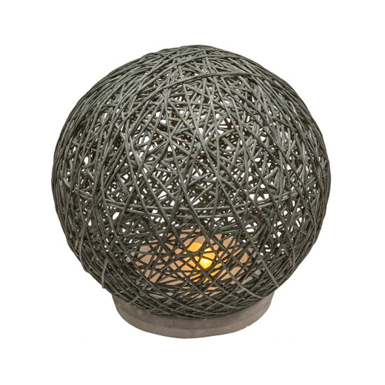Επιτραπέζιο φωτιστικό Ball pakoworld ανθρακί led μπαταρία Φ18,5x18εκ