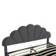 Κρεβάτι διπλό Wardie pakoworld βελούδο ανθρακί με αποθηκευτικό χώρο 160x200εκ