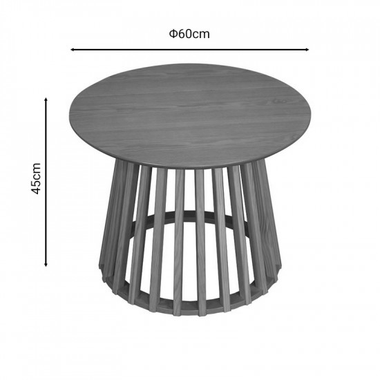 Τραπέζι σαλονιού Domonic pakoworld φυσικό Φ60x45εκ
