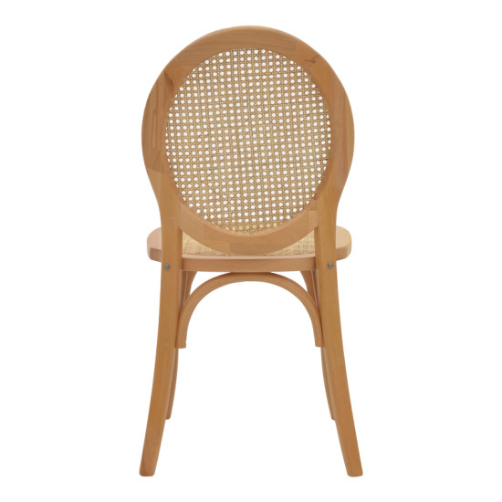 Καρέκλα Camil pakoworld φυσικό ξύλο οξιάς-φυσικό rattan 45x50x94εκ